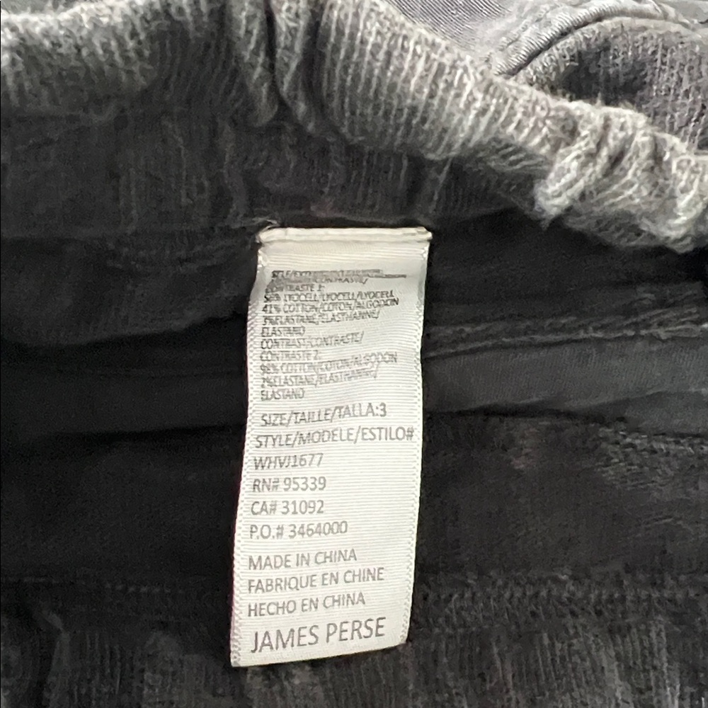 James Perse Mixed Media Casual Pull On Jogger Style Pant in Black 3 / Large $265 - Picture 10 of 10
